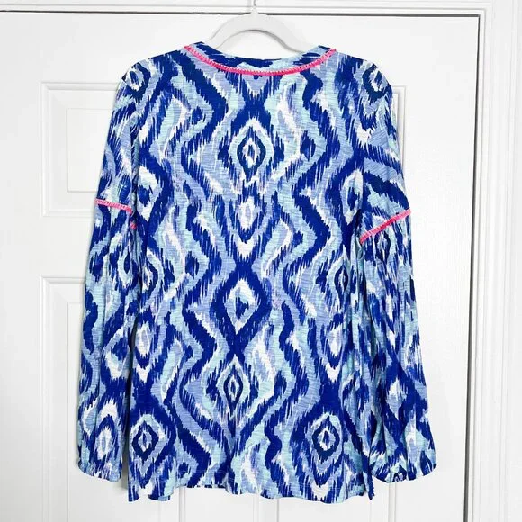Lilly Pulitzer Kalissa Knit Tunic in Blue Swish Skipped A Beach - Picture 8 of 8